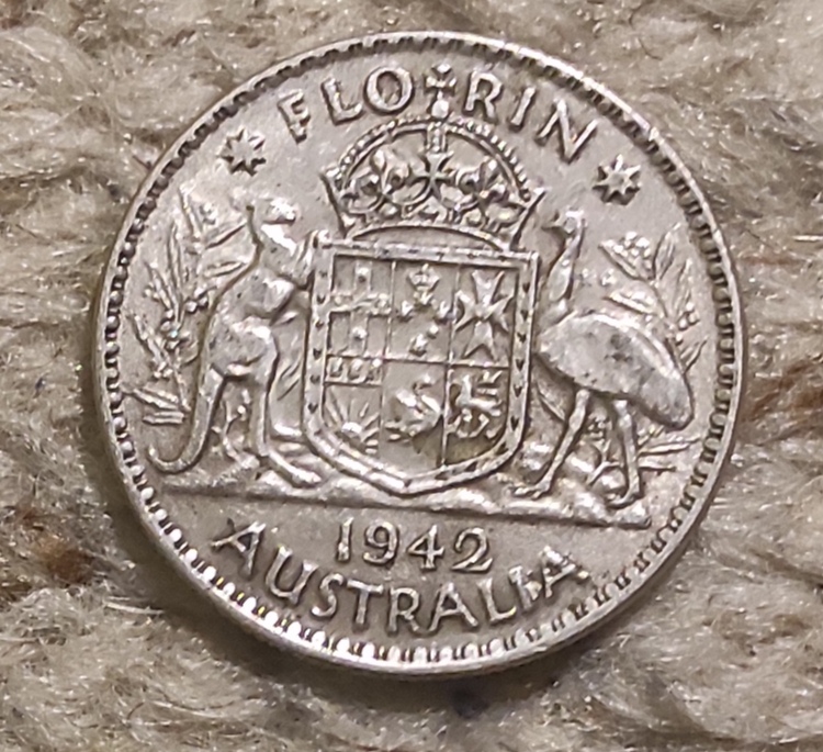  Australien 1 Florin 1942 (= 2 Schilling) SILBER, George VI.   