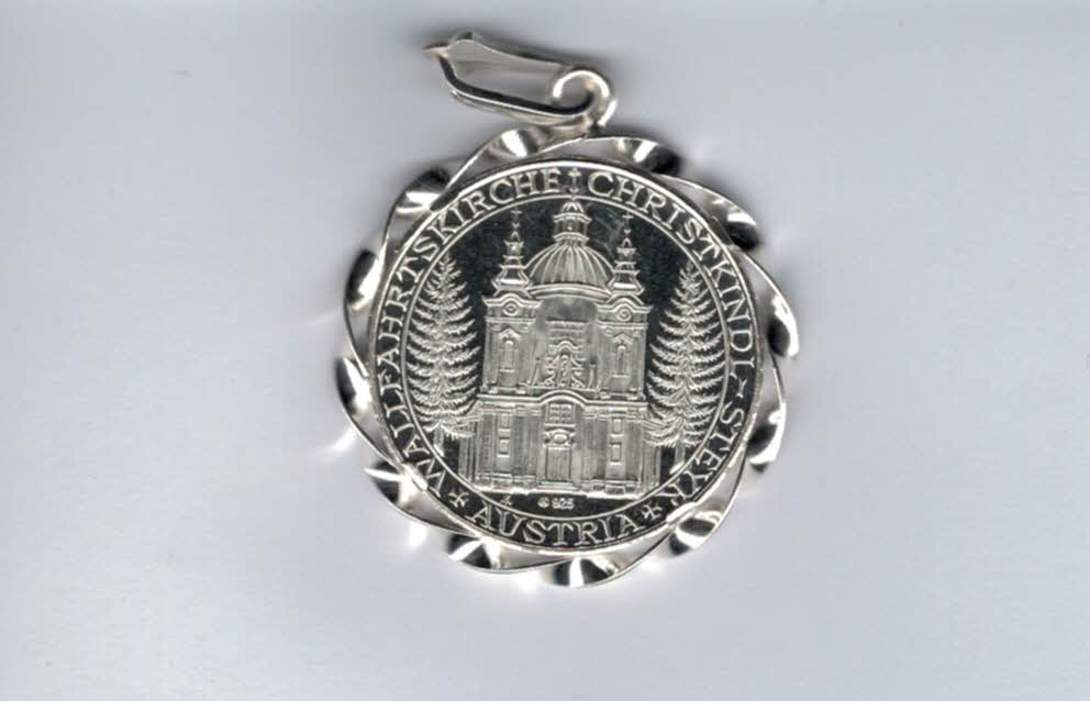  Silbermedaille Anhänger Steyr WallfahrtskircheChristkindl 925/14,4g Österreich Spittalgold9800 (3469   
