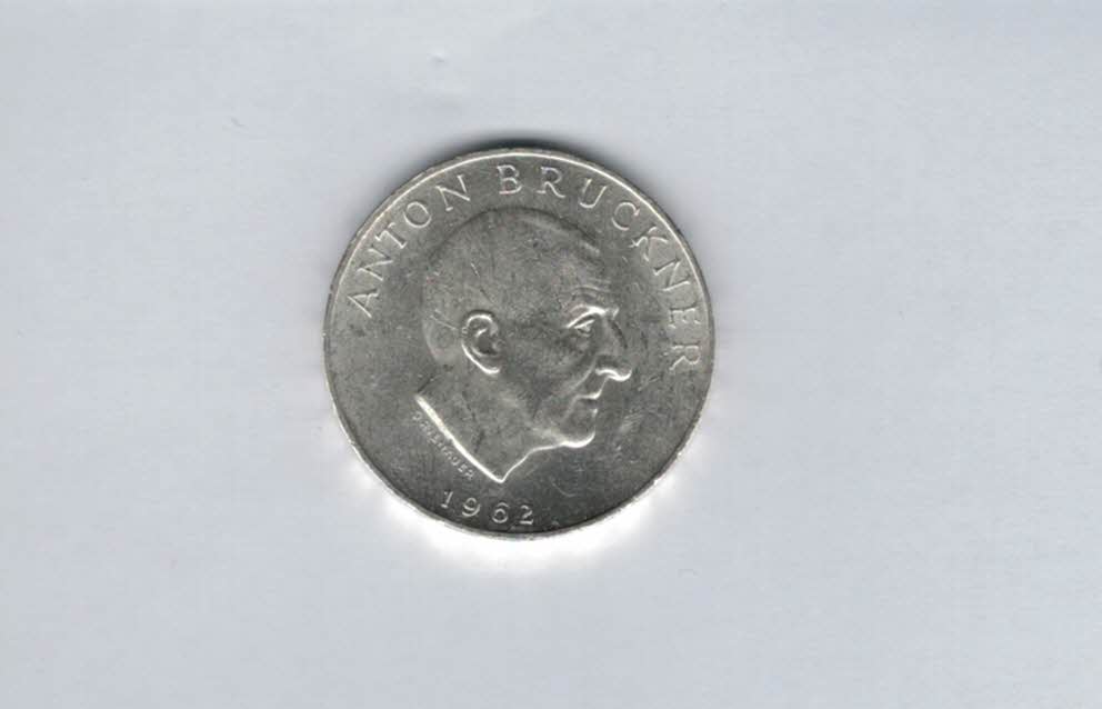  25 Schilling 1962 Anton Bruckner silber 10,4g fein Österreich 2. Rep Spittalgold9800 (4588/8)   