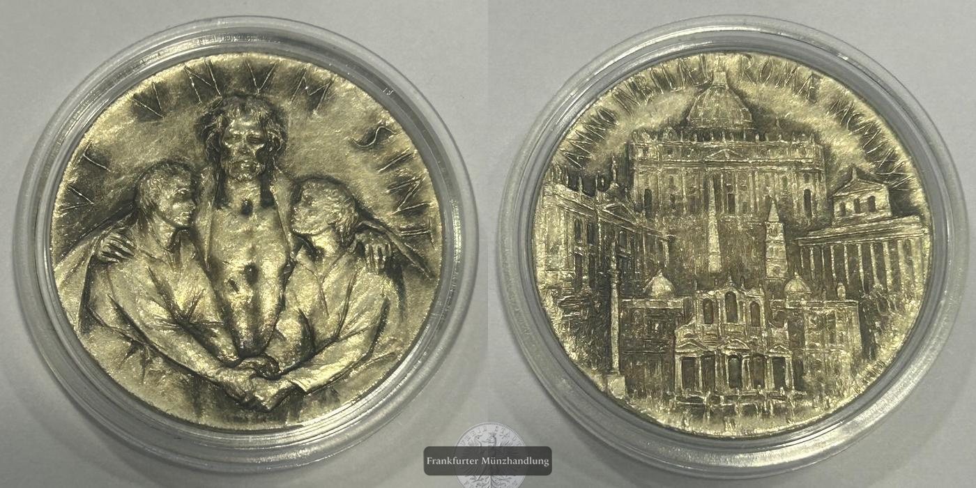  Vatikan / Religiöse Gedankmedaille Jesus Christus Petersdom FM-Frankfurt   