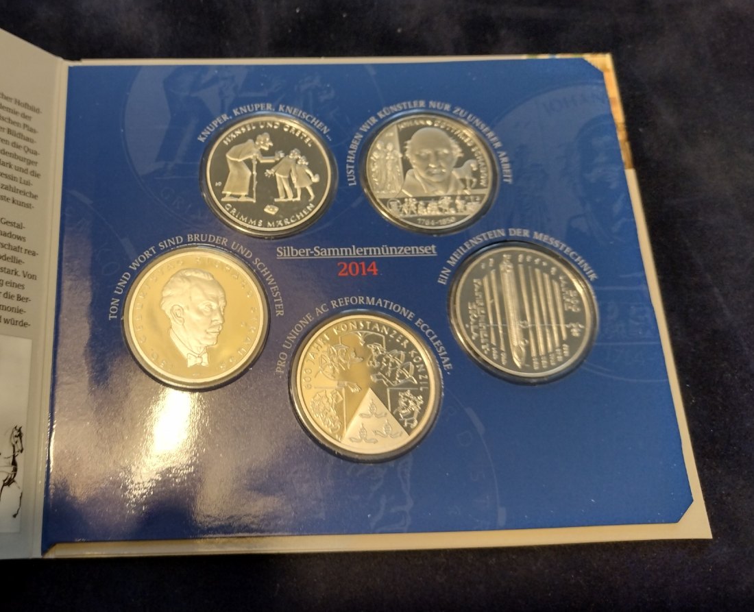  Silbermünzenset Deutschland 2014,5x 10 euro 2014   