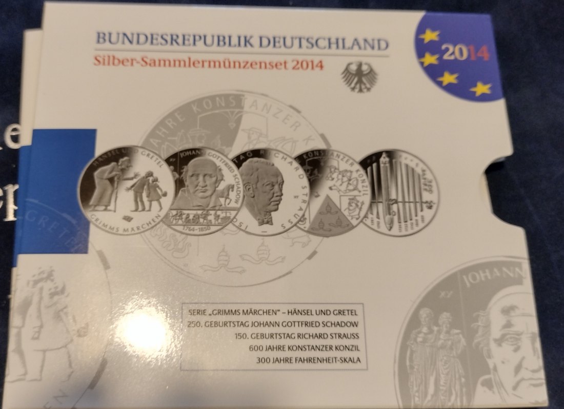 Silbermünzenset Deutschland 2014,5x 10 euro 2014   