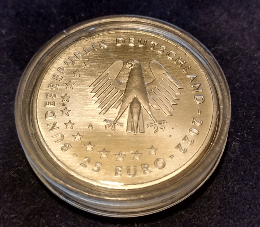  Silbermünze Deutschland, 25 Euro 2022, Weihnachtsstern   
