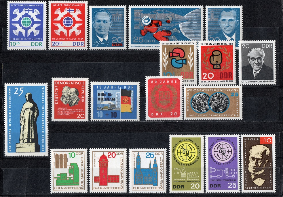  DDR 1965 LOT (19 Werte) **Postfrisch s. scan/ Mi 13,80 EUR   