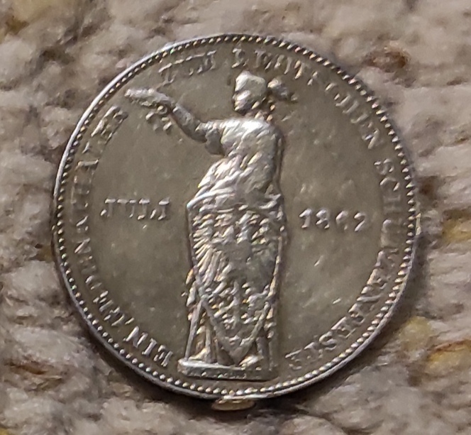  Frankfurt 1 Taler 1862, SILBER, Zum deutschen Schützenfeste   
