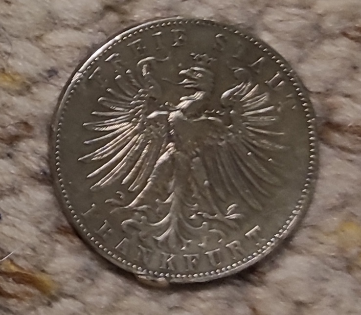  Frankfurt 1 Taler 1862, SILBER, Zum deutschen Schützenfeste   