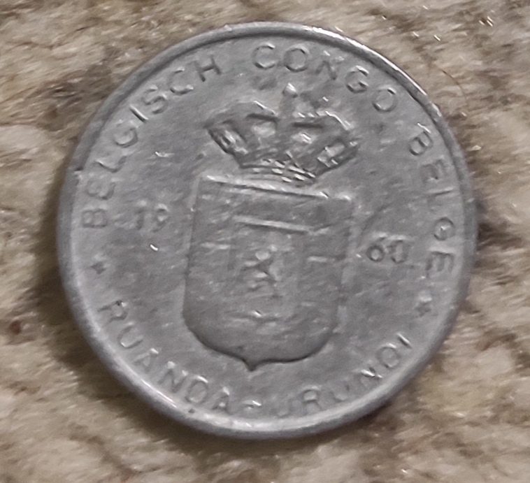  Belgisch-Kongo 1 Franc 1960, Mandatsgebiet des Völkersbundes (1952 - 1960)   