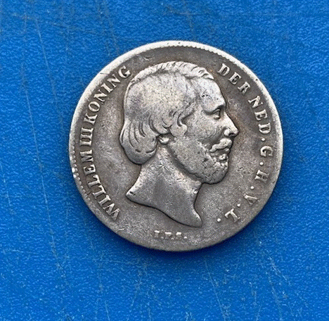  SILBER - Niederlande 1/2 Gulden 1863 (Halve Gulden / 50 Cents) Willem III.   