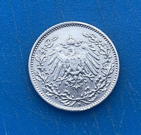  SILBER - Deutsches Kaiserreich 1/2 Mark 1912 D Reichsadler   