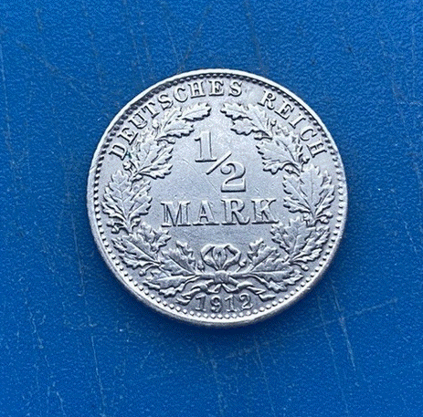  SILBER - Deutsches Kaiserreich 1/2 Mark 1912 D Reichsadler   