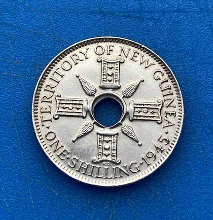  SILBER - Neuguinea 1 Schilling  1945 Territory of New Guinea George VI.   
