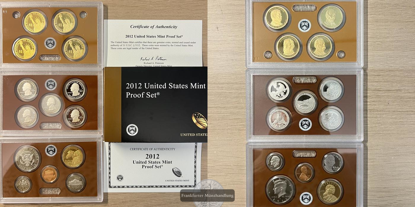  Lot: USA mint 2012 Proof Set 14 Münzen FM-FRANKFURT   