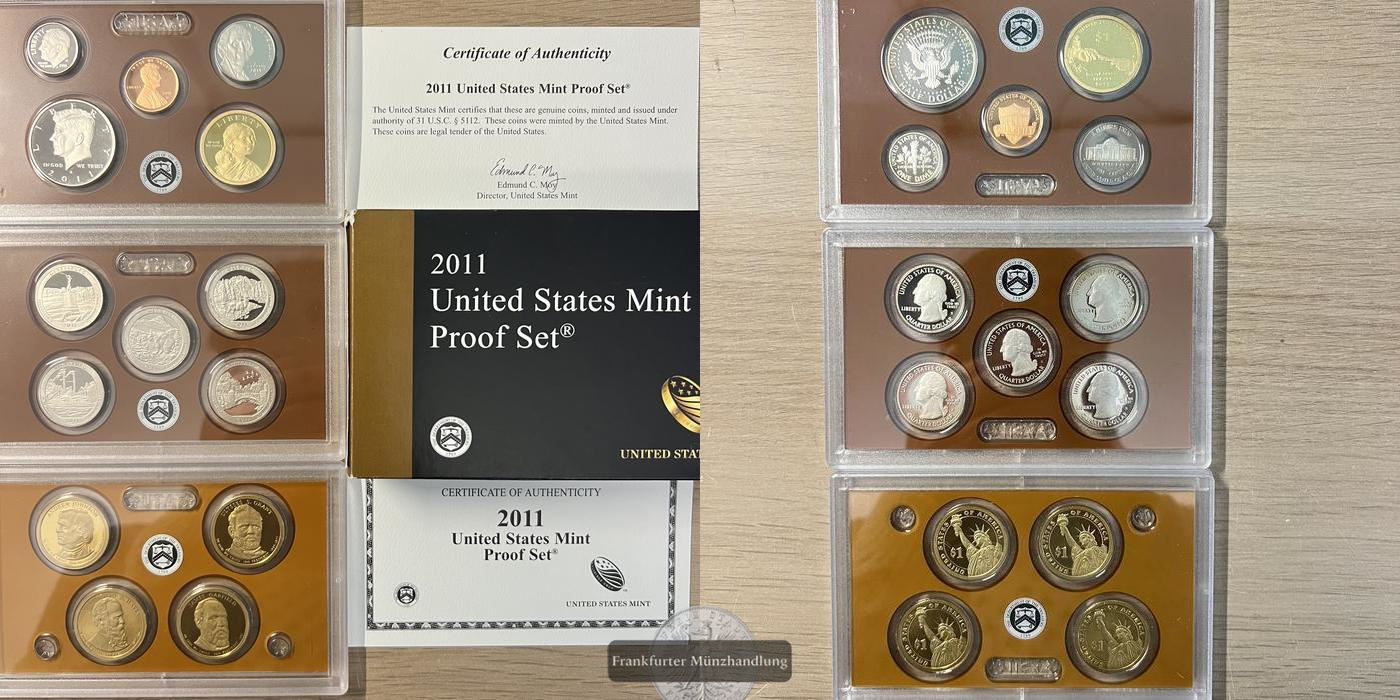  Lot: USA mint 2011 Proof Set 14 Münzen FM-FRANKFURT   
