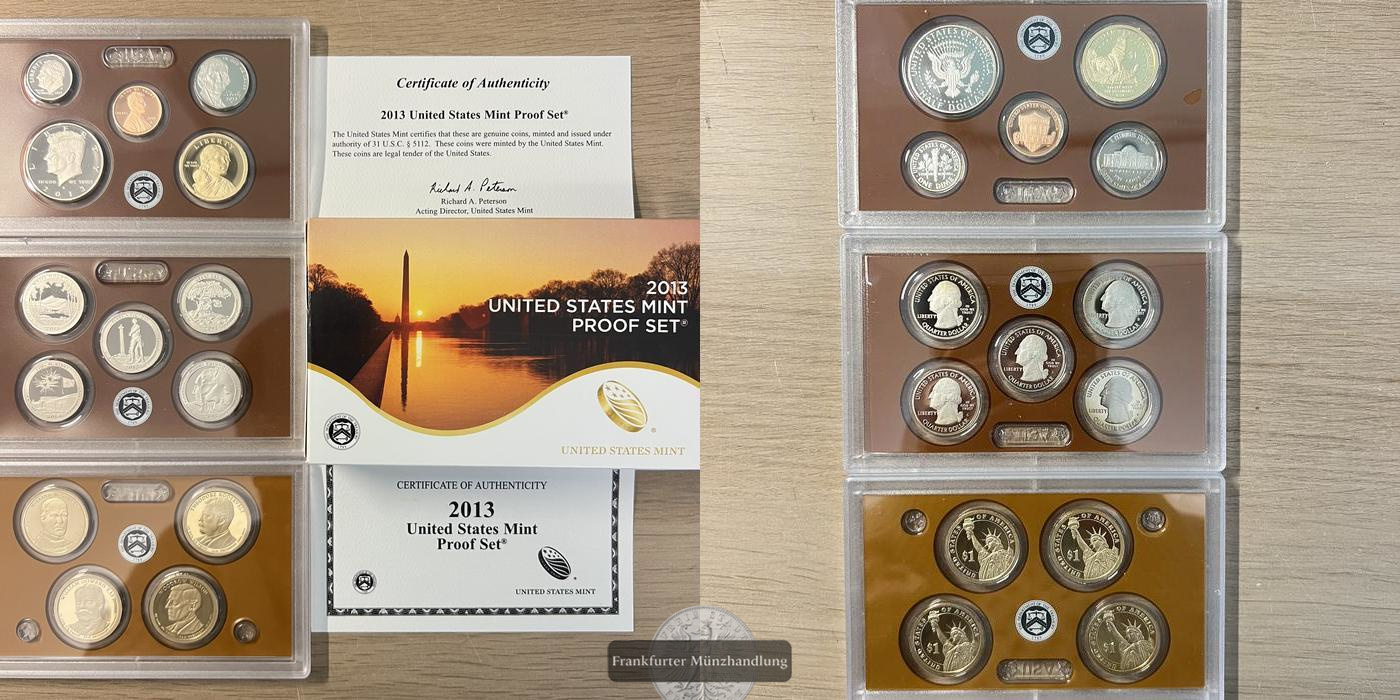  Lot: USA mint 2013 Proof Set 14 Münzen FM-FRANKFURT   