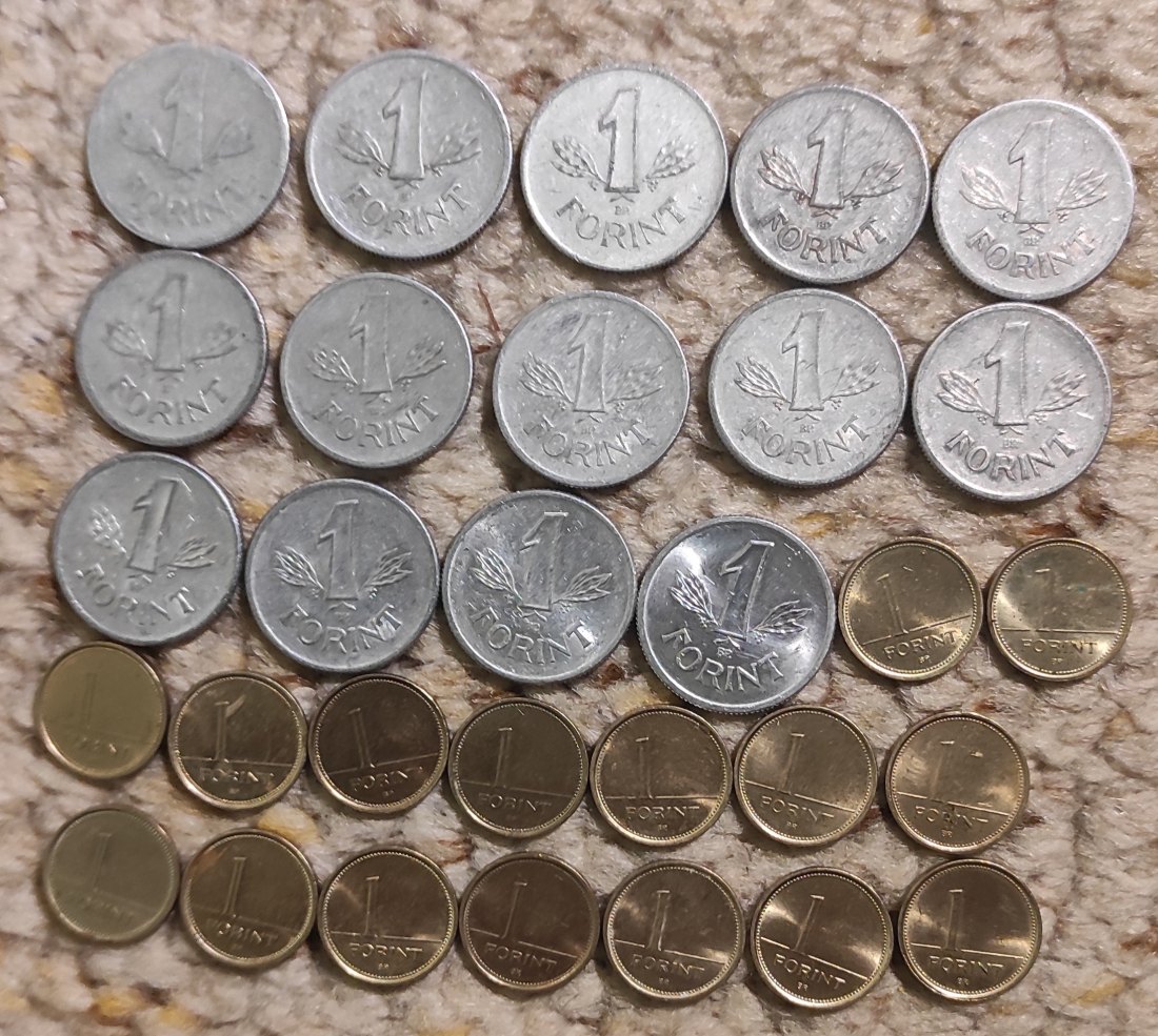  Set 024: Ungarn Münzlot mit 27 x 1 Forint Münzen verschiedener Prägejahre   