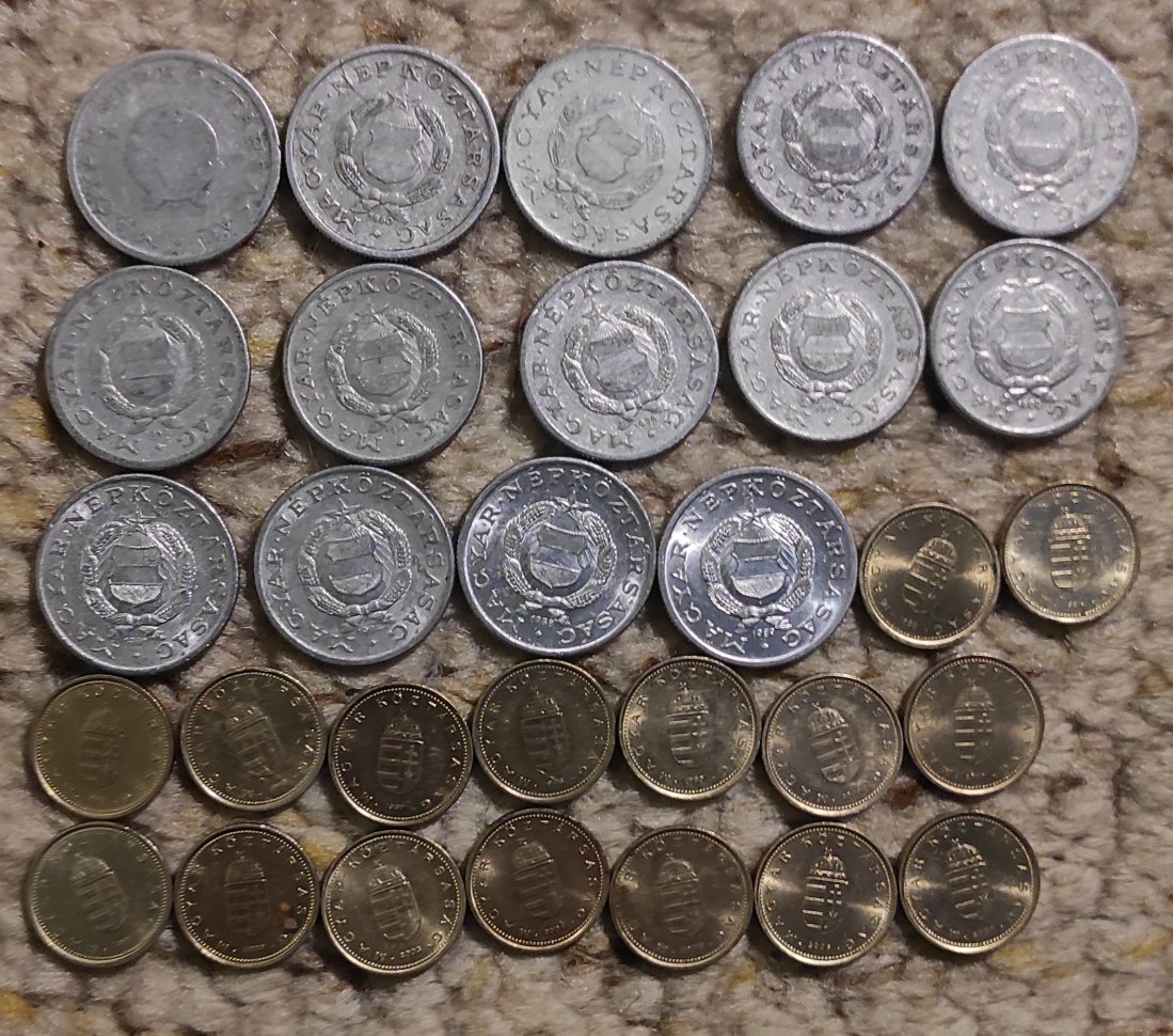 Set 024: Ungarn Münzlot mit 27 x 1 Forint Münzen verschiedener Prägejahre   