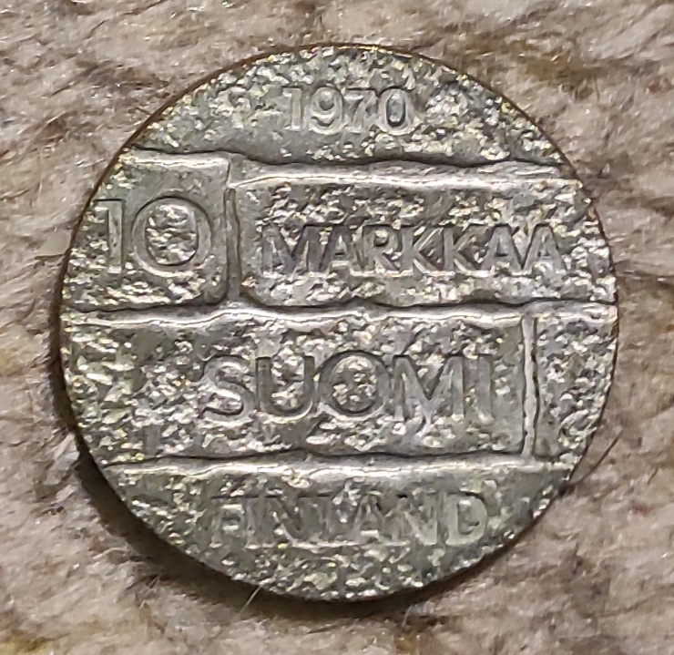  Finnland 10 Markkaa 1970, SILBER, 100. Jahrestag - Geburt von Präesident Juho Paasikivi   