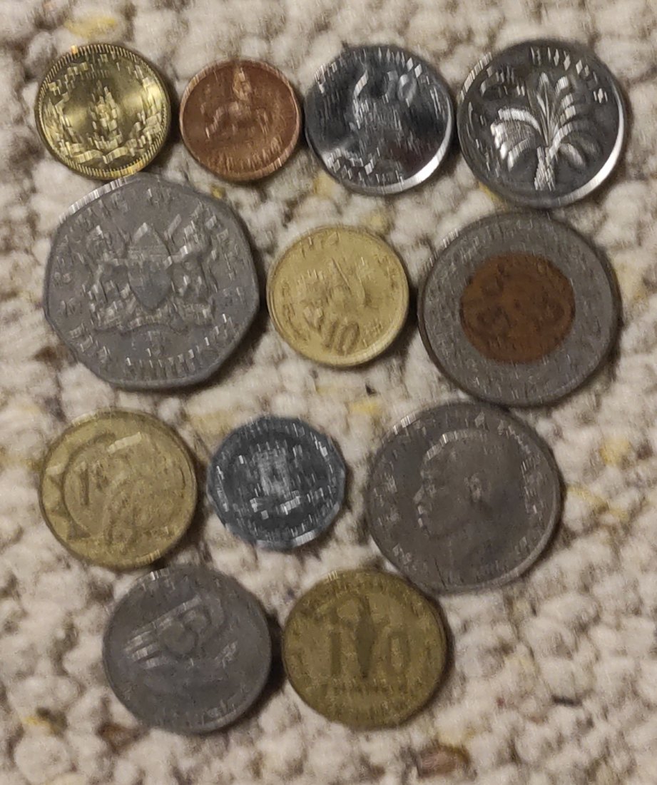  s009: 12 Länder/12 Münzen, AFRIKA, 12 Münzen aus 12 verschiedenen Ländern   