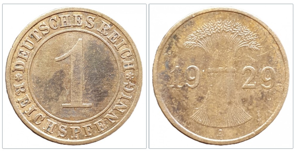  Weimarer Republik 1 Reichspfennig 1929 A Berlin   
