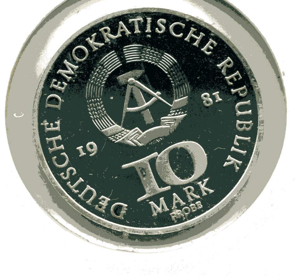  10 Mark 1981 PP Probe 700 J. Münzprägung Berlin sehr selten   