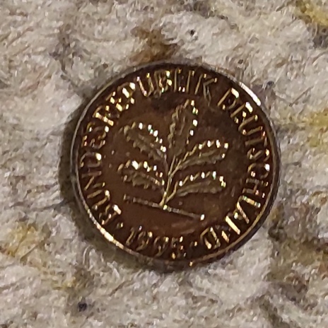  Deizschland 1 Pfennig 1995 F, VERGOLDET   
