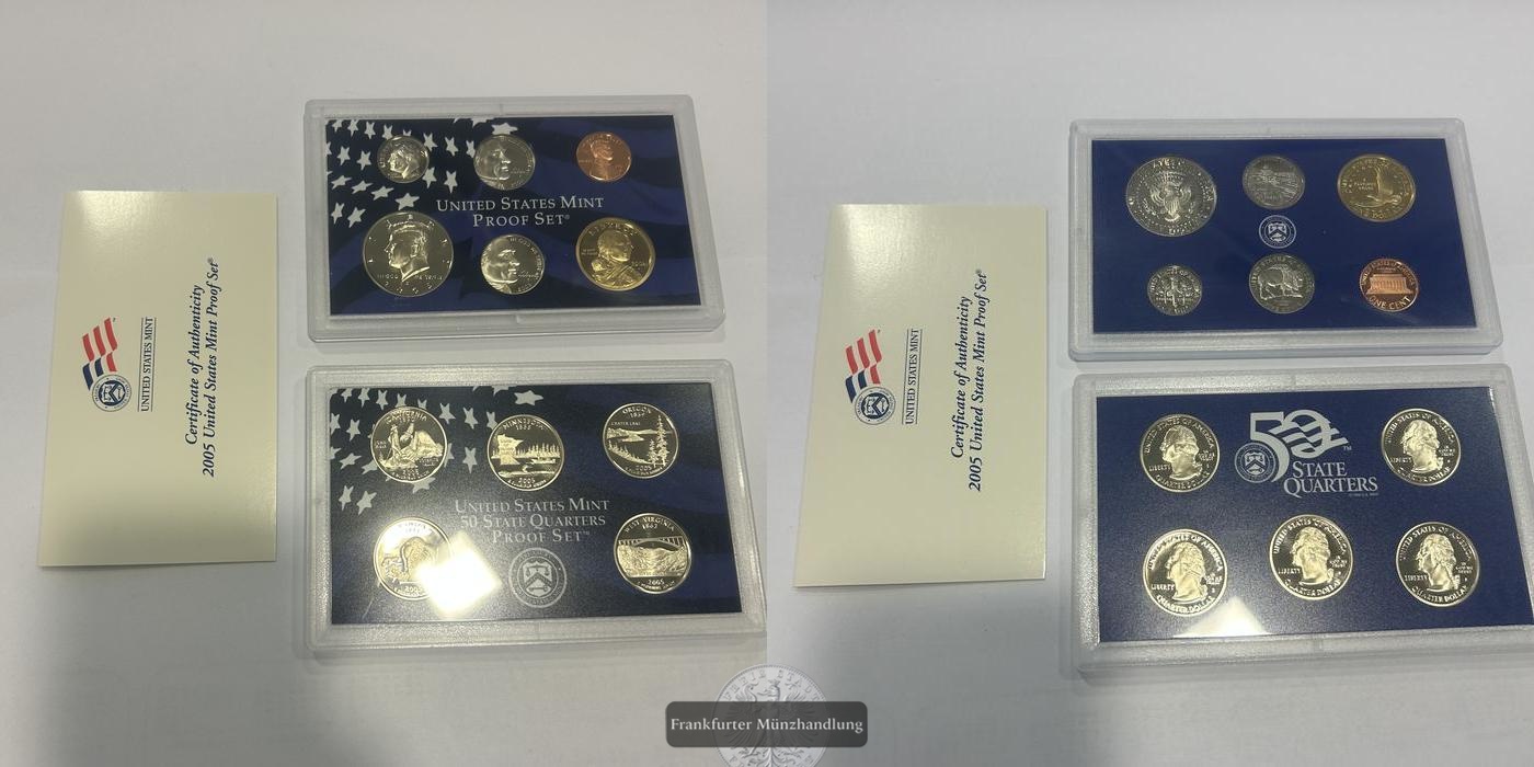  USA United States Mint Proof Set 11 Münzen 2005 FM-Frankfurt   