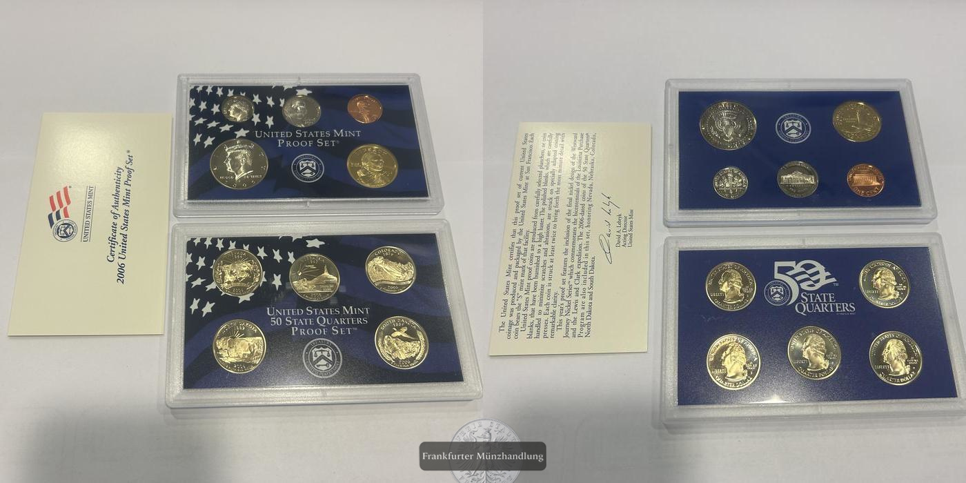  USA United States Mint Proof Set 10 Münzen 2006 FM-Frankfurt   