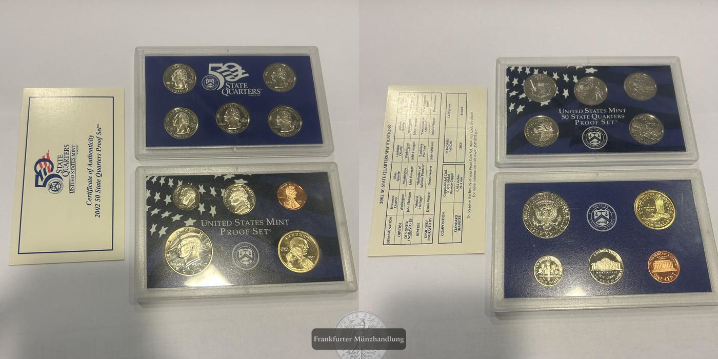  USA United States Mint Proof Set 10 Münzen 2002 FM-Frankfurt   