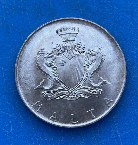  SILBER - Malta 1 Lira  (£M 1) 1972 Manwel Dimech   