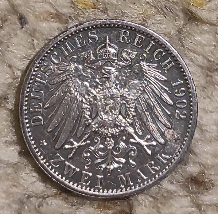  Preußen 2 Mark 1902, SILBER, Wilhelm II.   