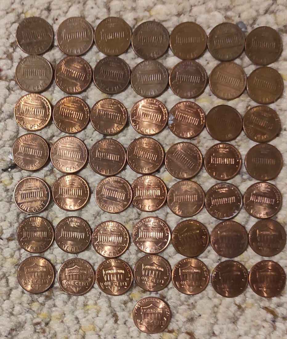  Set 128: USA Münzlot mit 50 x 1 Cent-Stücken   