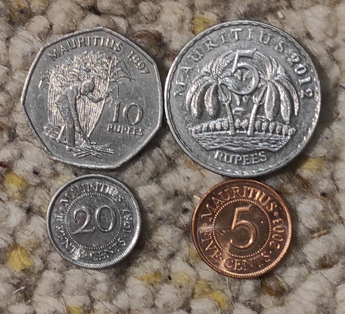  d013: Mauritius Kleines Münzlot mit 4 Münzen   