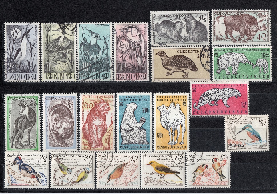  Tschechoslowakei Tolles LOT Tiere (20 Werte)/ Echt gelaufen-Teils Postfrisch/ Top Stempel   
