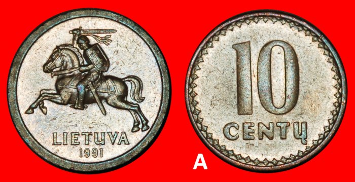  Ⰺ A PART OF THE USSR (ex. russia:) lithuania★10 cents 1991 DIE A! PUBLISHED★LOW START ★ NO RESERVE!   