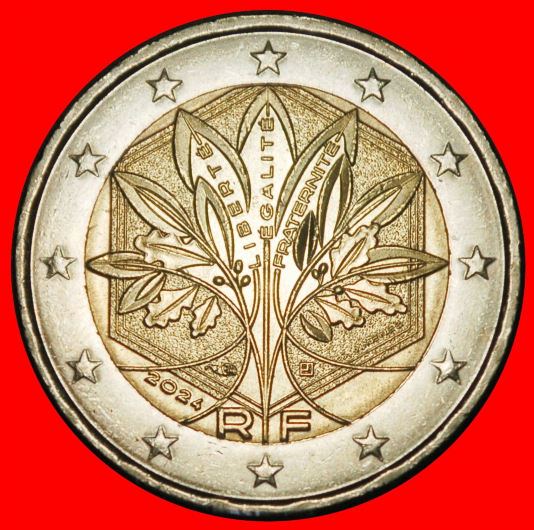 Ⰺ NON-PHALLIC TYPE 2022-2026: FRANCE ★ 2 EUROS 2024 WORLD TREE MINT LUSTRE!★LOW START ★ NO RESERVE!