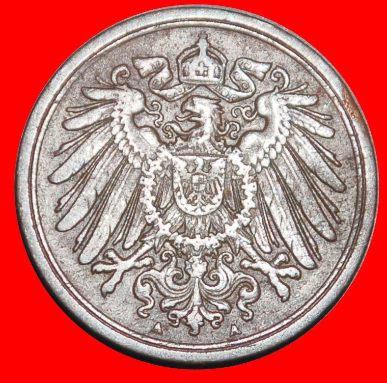  Ⰺ EAGLE (1890-1916): GERMANY ★ 1 PFENNIG 1904A PRUSSIA! WILLIAM II 1888-1918★LOW START ★ NO RESERVE!   