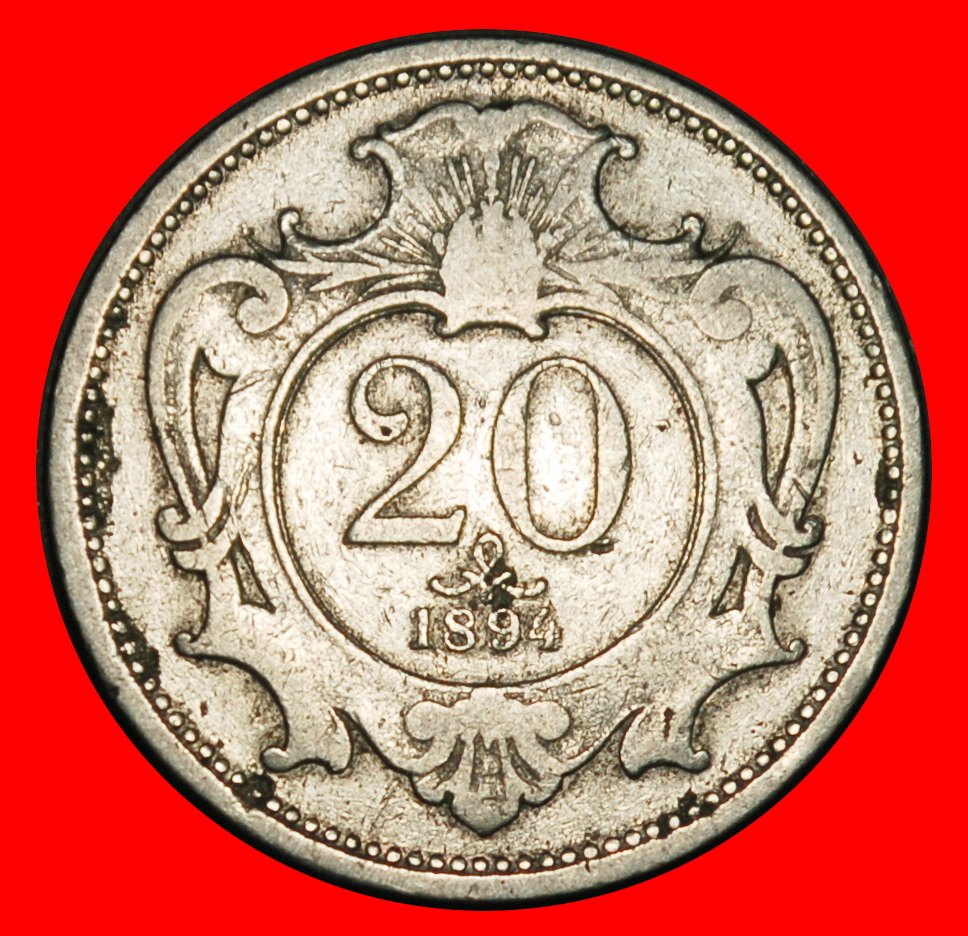 Ⰺ ADLER (1892-1911):ÖSTERREICH★20 HELLER 1894! Franz Joseph I. (1848-1916) STEMPEL I★OHNE VORBEHALT!