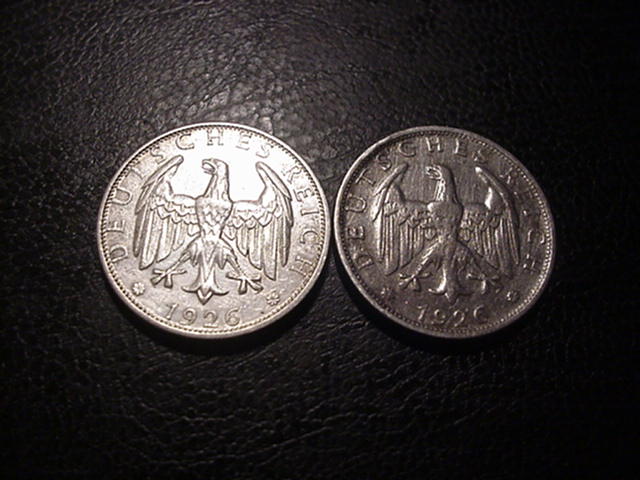  Weimarer Republik 2x 2 Reichsmark 1926 A und D   