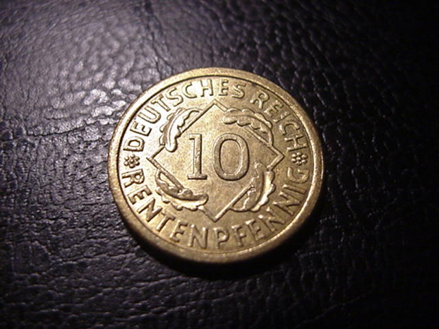 Weimarer Republik 10 Rentenpfennig 1923 A