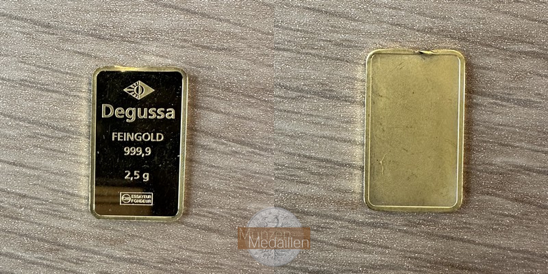 Deutschland MM-Frankfurt Feingewicht: 2,5g Gold 2,5g Goldbarren (Degussa)  lose