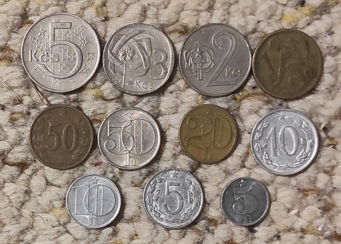  Set 132: Tschechoslowakei Münzlot mit 11 verschiedenen Münzen   