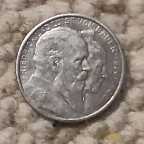 Baden 2 Mark 1906, SILBER, 50 Jahre Hochzeit von Friedrich I. und Luise von Preußen   