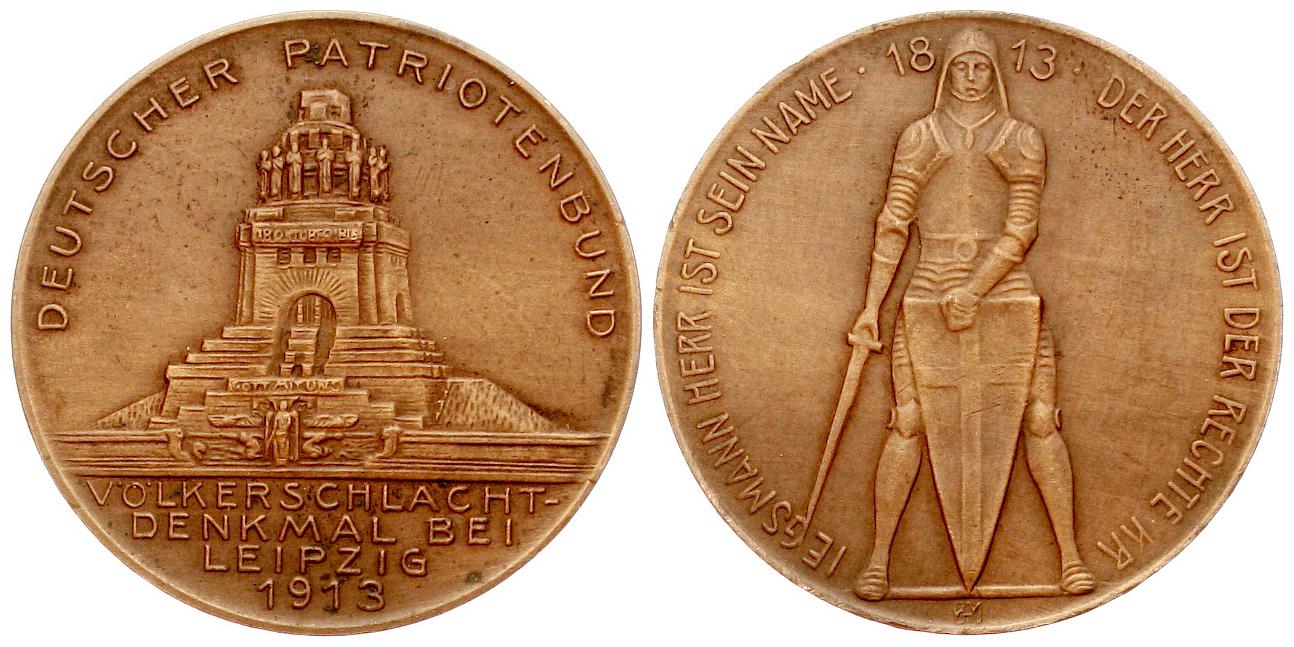 Deutschland: Bronzemedaille a.d. Völkerschlachtdenkmal, ø = 38 mm, 24,35 Gramm, siehe Bilder!   