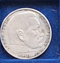  Deutsches Reich, 2 Reichsmark, 1939 Paul von Hindenburg Silber   
