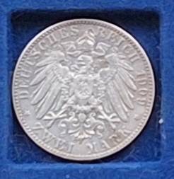  Deutsches Kaiserreich. 2 Mark. 1909 500 Jahre Universität Leipzig Silber   