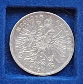  Österreich/Ungarn 2 Kronen 1912 Kaiser Franz Joseph I Silber   