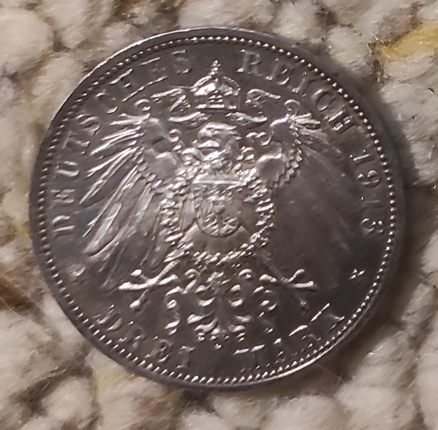  Sachsen 3 Mark 1913, SILBER, Zur Jahrhundertfeier der Völkerschlacht bei Leipzig   