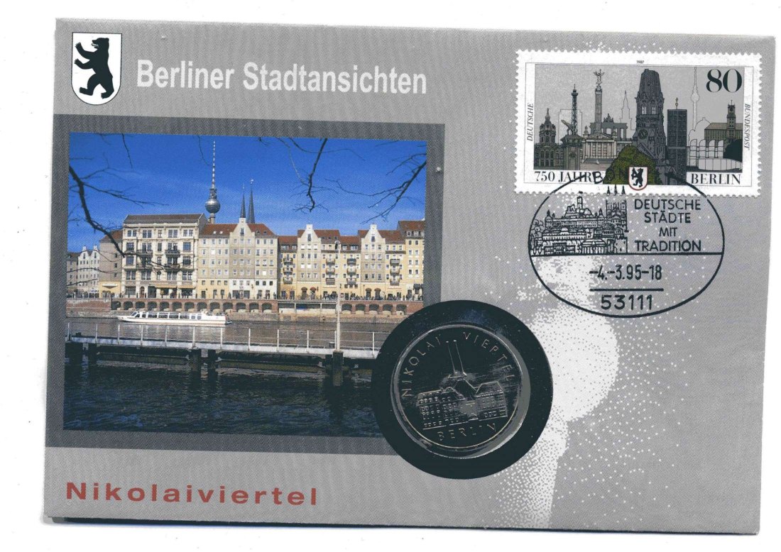  5 Mark 1987 Berliner Stadtansichten stgl. im Numisbrief Nikolaiviertel   