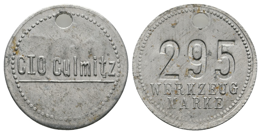  Bayern; Culmitz; CIO Culmitz; Werkzeugmarke 295; Menzel -, gelocht, Alu   