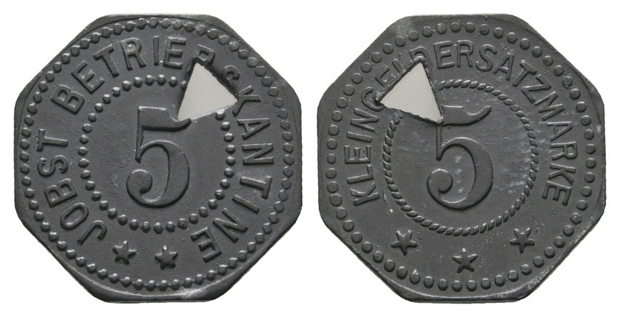  Bayern; Dachau; Jobst Betriebskantine ZW: 5; Kleingeldersatzmarke; Menzel 4792.2   